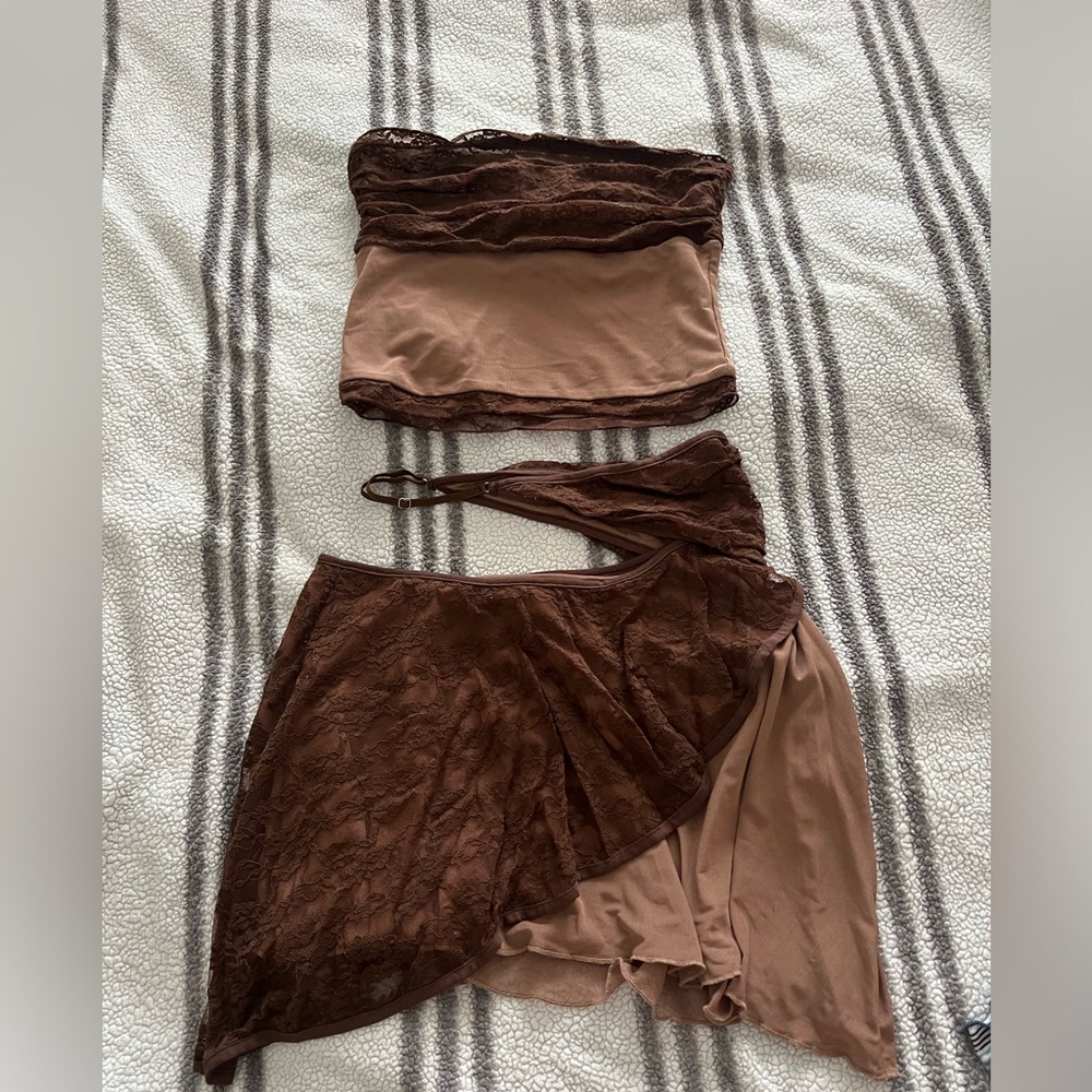 tigermist brown skirt set - repost
